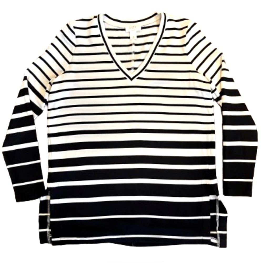 LOFT Lounge V-Neck Stripped Top